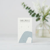 ABSTRACT BLAUW GRIJS KERAMISCH STUD OORBEL DISPLAY VISITEKAARTJE (Staand voorkant)