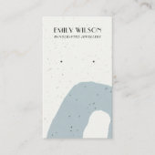 ABSTRACT BLAUW GRIJS KERAMISCH STUD OORBEL DISPLAY VISITEKAARTJE (Voorkant)