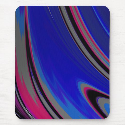 Abstract blauw grijs magenta Fractal Muismat (Voorkant)