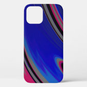 Abstract blauw grijs magenta fractal Swirl Case-Mate iPhone Case (Achterkant)