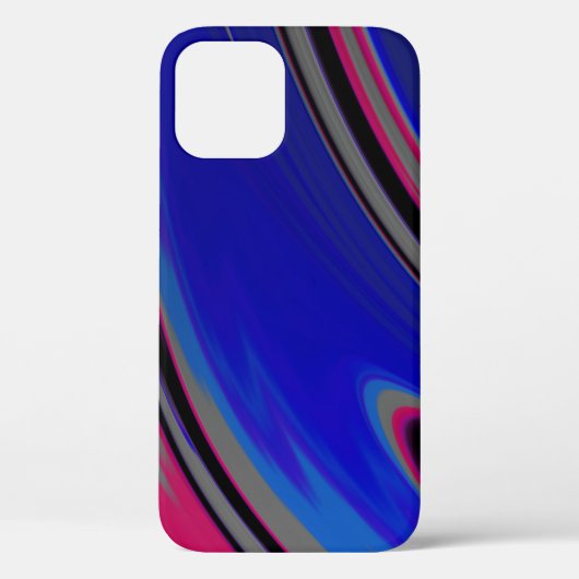 Abstract blauw grijs magenta fractal Swirl Case-Mate iPhone Case (Achterkant)