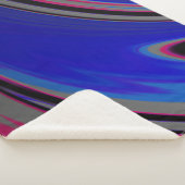 Abstract blauw grijs magenta fractal Swirl Sherpa Deken (3/4)