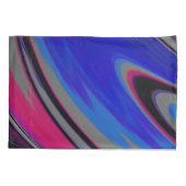 Abstract blauw grijs magenta fractale werveling kussensloop (Achterkant)