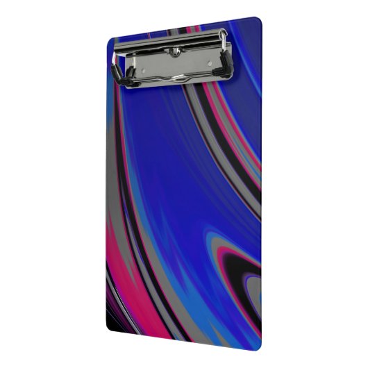 Abstract blauw grijs magenta mini klembord (Angled2)