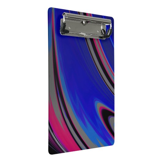 Abstract blauw grijs magenta mini klembord (Schuin)