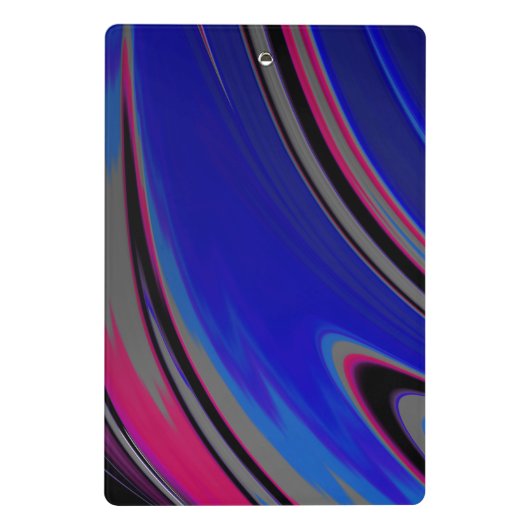 Abstract blauw grijs magenta mini klembord (Achterkant)