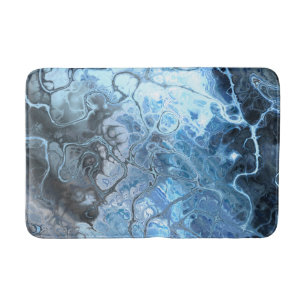 Abstract Blauw & Grijs Marmer Ijs Vloeibare Textuu Badmat