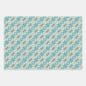 Abstract blauw, grijs sneeuwvlokken geometrisch pa inpakpapier vel (Voorkant)