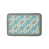 Abstract blauw, grijs sneeuwvlokpatroon met rand badmat (Voorkant)