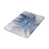 Abstract Blauw Grijs Waterverf Fractal Art Flower Badmat (Gekanteld)