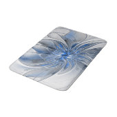Abstract Blauw Grijs Waterverf Fractal Art Flower Badmat (Gekanteld)