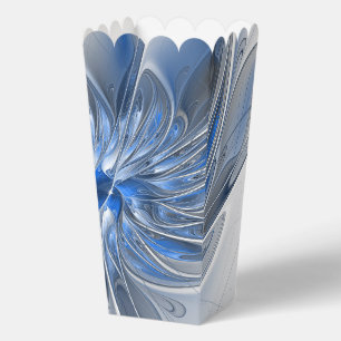 Abstract Blauw Grijs Waterverf Fractal Art Flower Bedankdoosjes