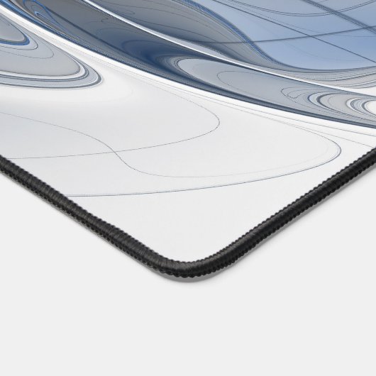 Abstract Blauw Grijs Waterverf Fractal Art Flower Bureaumat (Hoek)