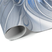 Abstract Blauw Grijs Waterverf Fractal Art Flower Cadeaupapier (Rol Hoek)