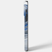 Abstract Blauw Grijs Waterverf Fractal Art Flower Case-Mate iPhone Case (Achterkant / Links)