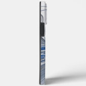 Abstract Blauw Grijs Waterverf Fractal Art Flower Case-Mate iPhone Case (Achterkant / Rechts)