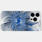 Abstract Blauw Grijs Waterverf Fractal Art Flower Case-Mate iPhone Case (Achterkant (horizontaal))