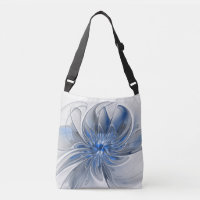 Abstract Blauw Grijs Waterverf Fractal Art Flower