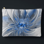 Abstract Blauw Grijs Waterverf Fractal Art Flower Etui<br><div class="desc">Unieke fantasiebloem met tinten blauw en grijs,  abstract en elegant. Ontwerp voor uw accessoirezak en meer.</div>