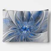 Abstract Blauw Grijs Waterverf Fractal Art Flower Etui (Voorkant)