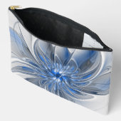 Abstract Blauw Grijs Waterverf Fractal Art Flower Etui (Open)