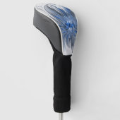 Abstract Blauw Grijs Waterverf Fractal Art Flower Golfheadcover (Schuin)