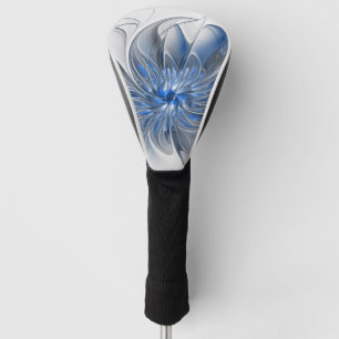 Abstract Blauw Grijs Waterverf Fractal Art Flower Golfheadcover