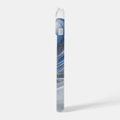 Abstract Blauw Grijs Waterverf Fractal Art Flower iPhone 15 Case (Linkerkant)