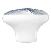 Abstract Blauw Grijs Waterverf Fractal Art Flower Keramische Knop (Zijkant)