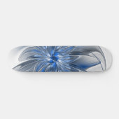 Abstract Blauw Grijs Waterverf Fractal Art Flower Persoonlijk Skateboard (Horizontaal)