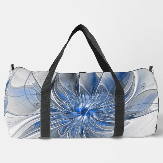 Abstract Blauw Grijs Waterverf Fractal Art Flower Plunjezak (Voorkant)