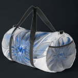Abstract Blauw Grijs Waterverf Fractal Art Flower Plunjezak<br><div class="desc">Unieke fantasiebloem met tinten blauw en grijs,  abstract en elegant. Ongebruikelijk ontwerp voor uw duffel tas en meer.</div>
