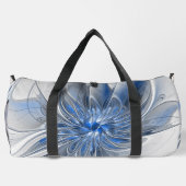 Abstract Blauw Grijs Waterverf Fractal Art Flower Plunjezak (Achterkant)