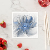 Abstract Blauw Grijs Waterverf Fractal Art Flower Servet (Insitu)