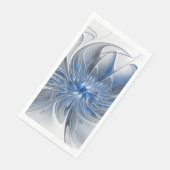 Abstract Blauw Grijs Waterverf Fractal Art Flower Servet (Hoek)