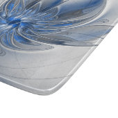 Abstract Blauw Grijs Waterverf Fractal Art Flower Snijplank (Hoek)