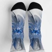 Abstract Blauw Grijs Waterverf Fractal Art Flower Sokken (Top)