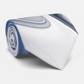 Abstract Blauw Grijs Waterverf Fractal Art Flower Stropdas (Opgerold)