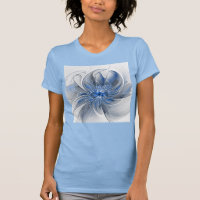 Abstract Blauw Grijs Waterverf Fractal Art Flower