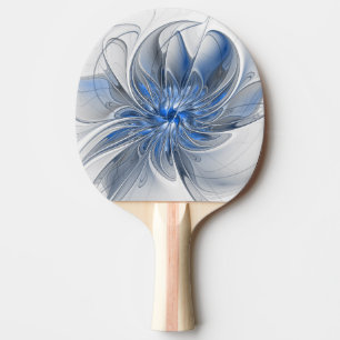 Abstract Blauw Grijs Waterverf Fractal Art Flower Tafeltennisbatje