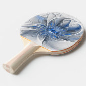 Abstract Blauw Grijs Waterverf Fractal Art Flower Tafeltennisbatje (Voorkant Gekanteld)