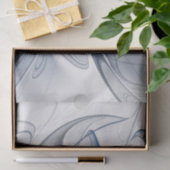 Abstract Blauw Grijs Waterverf Fractal Art Flower Tissuepapier (Geschenk)