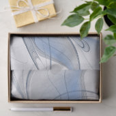 Abstract Blauw Grijs Waterverf Fractal Art Flower Tissuepapier (Geschenk)