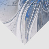 Abstract Blauw Grijs Waterverf Fractal Art Flower Tissuepapier (Detail)