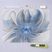 Abstract Blauw Grijs Waterverf Fractal Art Flower Tissuepapier (Craft)