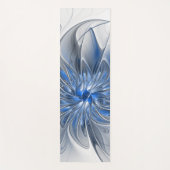 Abstract Blauw Grijs Waterverf Fractal Art Flower Yogamat (Voorkant)