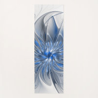 Abstract Blauw Grijs Waterverf Fractal Art Flower