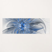 Abstract Blauw Grijs Waterverf Fractal Art Flower Yogamat (Voorkant (horizontaal))