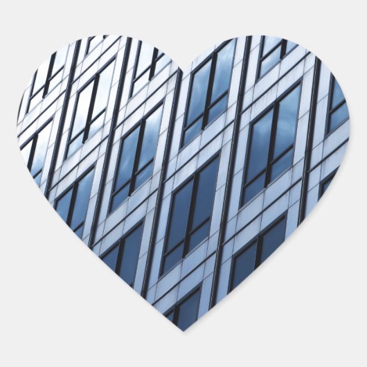 Abstract blauw grijs Windows Hart Sticker (Voorkant)