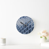 Abstract blauw grijs Windows Ronde Klok (Huis)